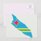 Postale Carte du drapeau d'Aruba grandeur (Devant / Derrière)