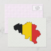 Postale Carte du drapeau de Belgique taille réelle (Devant / Derrière)