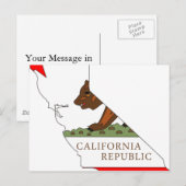 Postale Carte du drapeau de la Californie (Devant / Derrière)