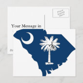 Postale Carte du drapeau de la Caroline du Sud (Devant / Derrière)