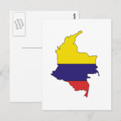 Postale Carte du drapeau de la Colombie (Devant / Derrière)
