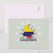 Postale Carte du drapeau de la Colombie 2.0 (Devant / Derrière)