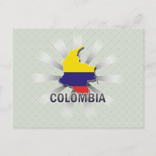 Postale Carte du drapeau de la Colombie 2.0 (Devant)
