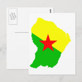 Postale Carte du drapeau de la Guyane française (Devant / Derrière)