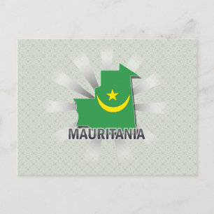 Postale Carte du drapeau de la Mauritanie 2.0