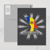 Postale Carte du drapeau de la Moldavie 2.0 (Devant / Derrière)