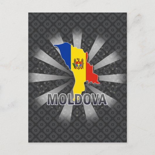 Postale Carte du drapeau de la Moldavie 2.0 (Devant)