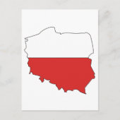 Postale Carte du drapeau de la Pologne (Devant)