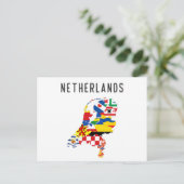 Postale Carte du drapeau de la province de Pays-Bas (Debout devant)