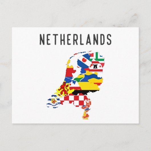 Postale Carte du drapeau de la province de Pays-Bas (Devant)