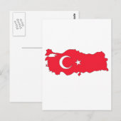 Postale Carte du drapeau de la Turquie (Devant / Derrière)