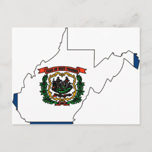 Postale Carte du drapeau de la Virginie-Occidentale