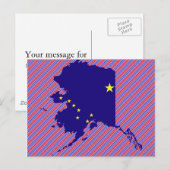 Postale Carte du drapeau de l'Alaska (Devant / Derrière)