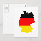 Postale Carte du drapeau de l'Allemagne (Devant / Derrière)