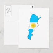 Postale Carte du drapeau de l'Argentine (Devant / Derrière)