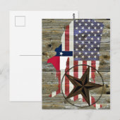 Postale Carte du drapeau de l'État de Texas Lone Star (Devant / Derrière)
