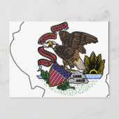 Postale Carte du drapeau de l'Illinois (Devant)