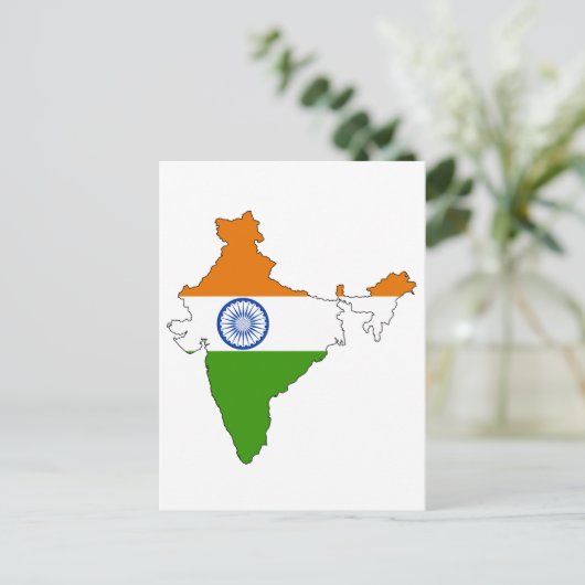 Postale Carte du drapeau de l'Inde (Debout devant)