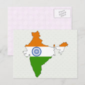 Postale Carte du drapeau de l'Inde pleine taille (Devant / Derrière)