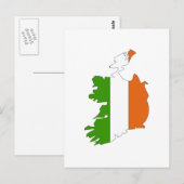 Postale Carte du drapeau de l'Irlande (Devant / Derrière)