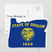 Postale Carte du drapeau de l'Oregon (Devant / Derrière)