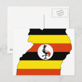 Postale Carte du drapeau de l'Ouganda (Devant / Derrière)