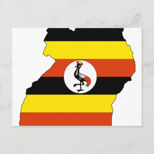 Postale Carte du drapeau de l'Ouganda