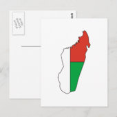 Postale Carte du drapeau de Madagascar (Devant / Derrière)