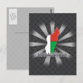 Postale Carte du drapeau de Madagascar 2.0 (Devant / Derrière)