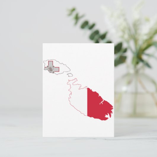 Postale Carte du drapeau de Malte (Debout devant)