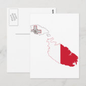 Postale Carte du drapeau de Malte (Devant / Derrière)