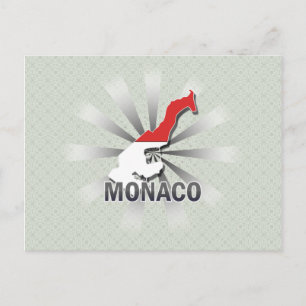 Postale Carte du drapeau de Monaco 2.0
