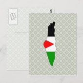 Postale Carte du drapeau de Palestine pleine taille (Devant / Derrière)