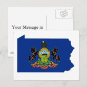 Postale Carte du drapeau de Pennsylvanie (Devant / Derrière)