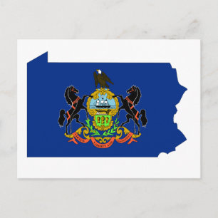 Postale Carte du drapeau de Pennsylvanie