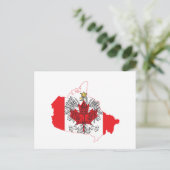 Postale Carte du drapeau de Pologne Canada (Debout devant)