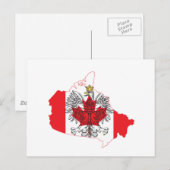 Postale Carte du drapeau de Pologne Canada (Devant / Derrière)
