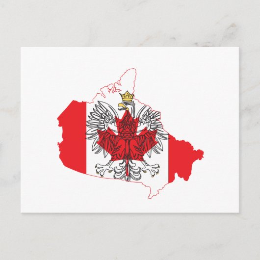 Postale Carte du drapeau de Pologne Canada (Devant)