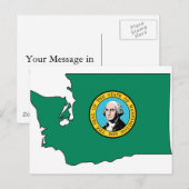 Postale Carte du drapeau de Washington (Devant / Derrière)