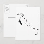 Postale Carte du drapeau des Bahamas (Devant / Derrière)