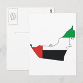 Postale Carte du drapeau des Émirats arabes unis (Devant / Derrière)