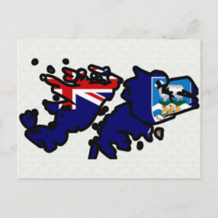 Postale Carte du drapeau des îles Falkland grandeur