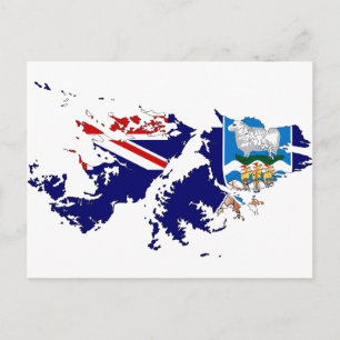Postale Carte du drapeau des îles Falkland (Malvinas) FK