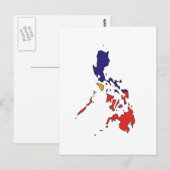 Postale Carte du drapeau des Philippines (Devant / Derrière)