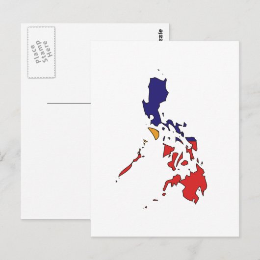 Postale Carte du drapeau des Philippines (Devant / Derrière)