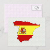 Postale Carte du drapeau d'Espagne pleine taille (Devant / Derrière)