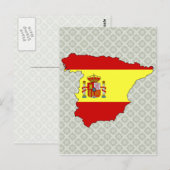 Postale Carte du drapeau d'Espagne pleine taille (Devant / Derrière)