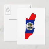 Postale Carte du drapeau du Belize (Devant / Derrière)