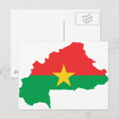 Postale Carte du drapeau du Burkina Faso BF (Devant / Derrière)