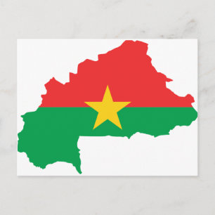 Postale Carte du drapeau du Burkina Faso BF